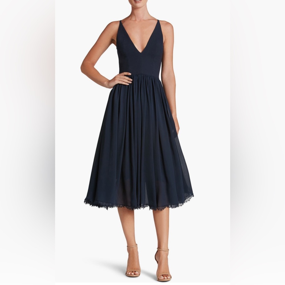 Dress the population Alicia mixed media dress size small